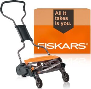Fiskars-StaySharp-Max-Reel-Push-Lawn-Mower-18-Cut-Width-Manual-Cordless-Grass-Trimmer-Black
